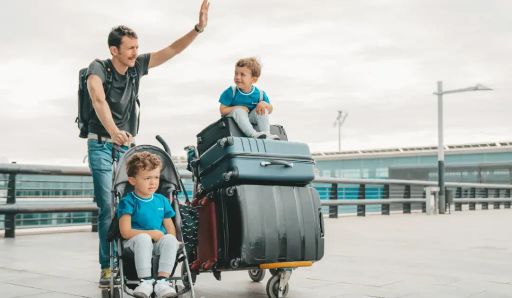 family at the airport