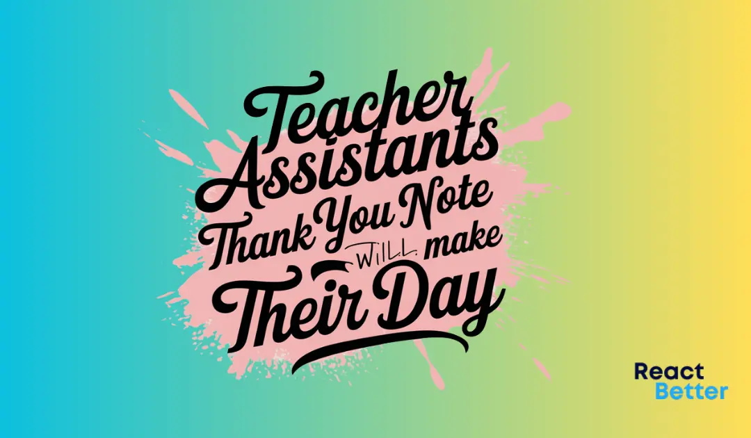 teacher assistants thank you note